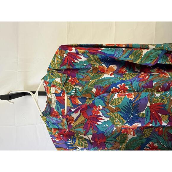 Shapely Large 90s Vibrant Floral Print Long Sleeve Blouse Hawaiian Bright Funky - Picture 3 of 8